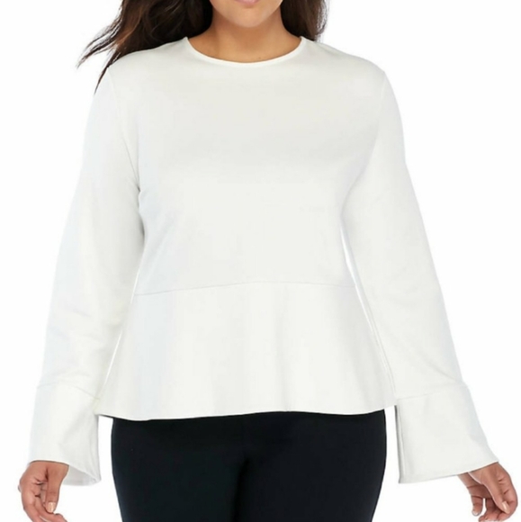 The Limited Tops - The Limited White Long Sleeve Blouse, size 3X